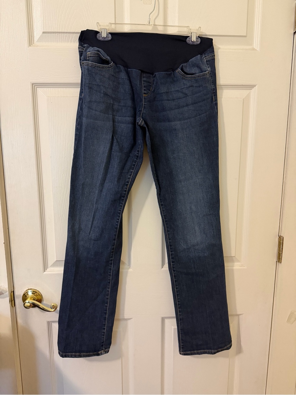 Liz Lange Maternity Target Full Belly Panel Dark Wash Straight Jeans Size 8